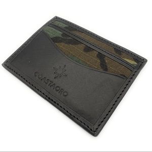New  Coastaoro Leather and Canvas Camo Cardholder